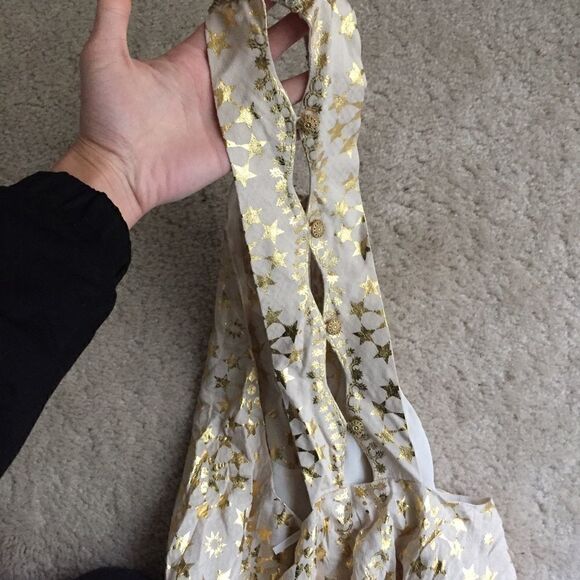 Kimchi Blue Gold Corellia Beaded Neck Mini Dress - Picture 10 of 13